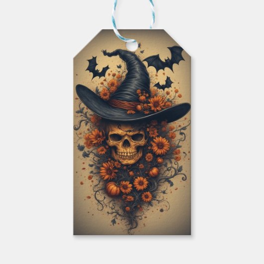 Halloween Skull Hat ギフトタグ (正面)