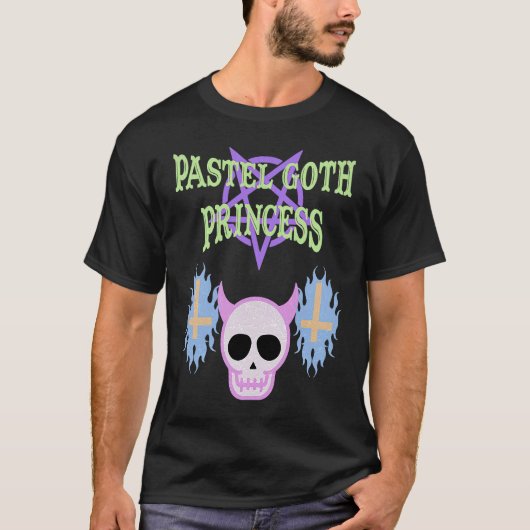 Halloween skull pastel goth princess tシャツ (正面)