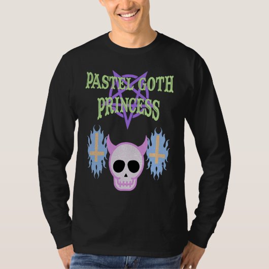 Halloween skull pastel goth princess tシャツ (正面)