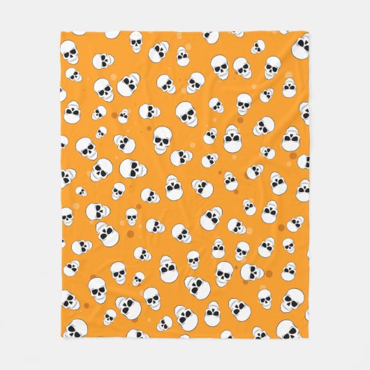 Halloween Skulls Pattern フリースブランケット (正面)