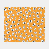 Halloween Skulls Pattern フリースブランケット (正面(横))