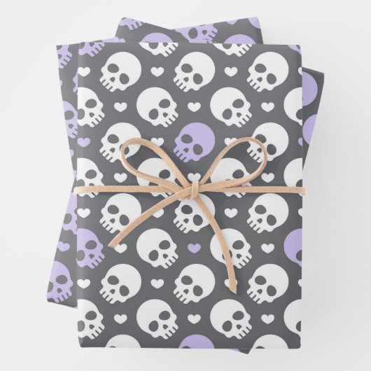  Halloween Skulls & Sweet Hearts Wrapping Paper ラッピングペーパーシート (インサイチュ)