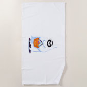 Halloween sloth dressed as ghost going trick or tr ビーチタオル (正面)