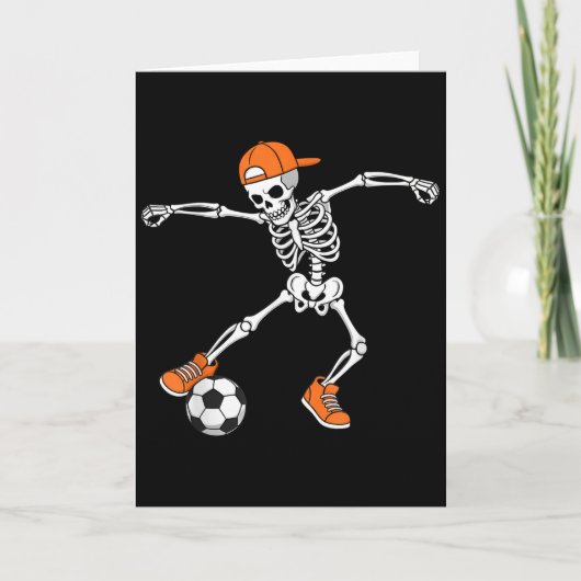 Halloween Soccer Skeleton Football Trick Or Treat  カード (正面)