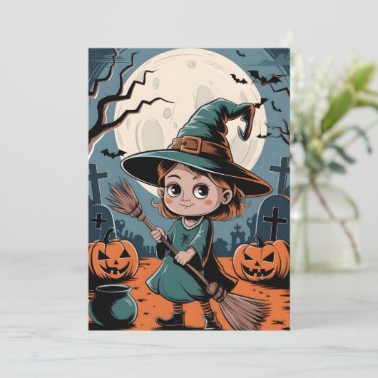 Halloween - sorcière à balai 招待状 (スタンド正面)