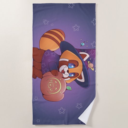 Halloween Space Panda ビーチタオル (正面)