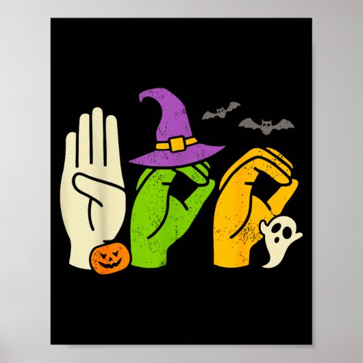 Halloween Sped Teacher Boo In Asl Boo Hands Sign L ポスター (正面)