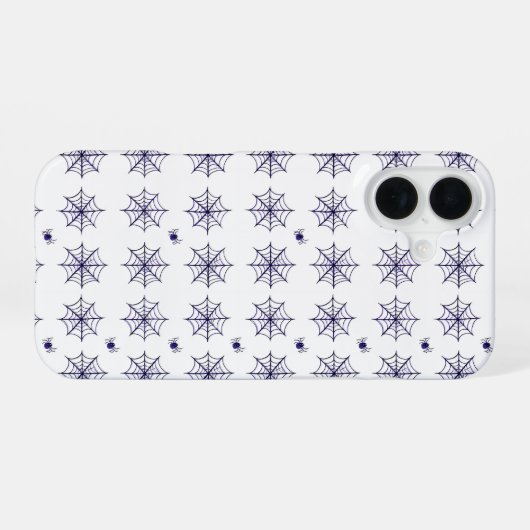 Halloween Spider Web and Spider Pattern iPhone 16ケース (裏面横)
