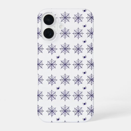 Halloween Spider Web and Spider Pattern iPhone 16ケース (裏面)