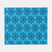 Halloween Spider Webs on Blue フリースブランケット (正面(横))