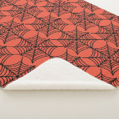 Halloween Spider Webs on Orange シェルパブランケット (3/4)