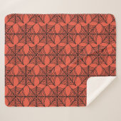 Halloween Spider Webs on Orange シェルパブランケット (正面(横))