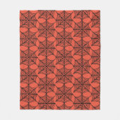 Halloween Spider Webs on Orange フリースブランケット (正面)