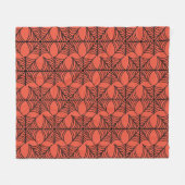 Halloween Spider Webs on Orange フリースブランケット (正面(横))