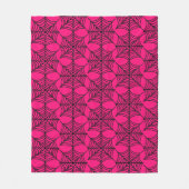 Halloween Spider Webs on Pink フリースブランケット (正面)