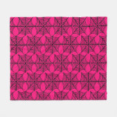 Halloween Spider Webs on Pink フリースブランケット (正面(横))