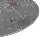 Halloween spiders web and pumpkins カッティングボード (角)