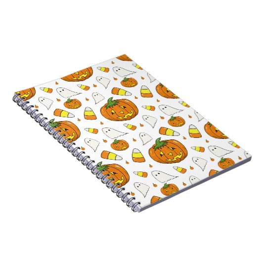 Halloween Spiral Notebook – Ghosts & Candy Corn ノートブック (右側)