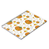 Halloween Spiral Notebook – Ghosts & Candy Corn ノートブック (左側)