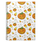 Halloween Spiral Notebook – Ghosts & Candy Corn ノートブック (正面)
