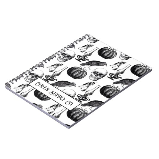 Halloween Spiral Notebook – Vintage Gothic ノートブック (左側)