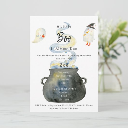 Halloween Spooky Babyshower Invitation 招待状 (スタンド正面)