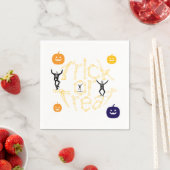 Halloween Spooky Bone Text Trick Or Treat スタンダードカクテルナプキン (インサイチュ)