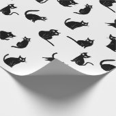 Halloween Spooky Cats Funny Pattern ラッピングペーパー (角)