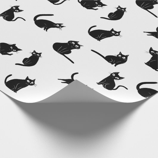 Halloween Spooky Cats Funny Pattern ラッピングペーパー (角)