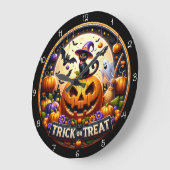 Halloween Spooky Cute Clock ラージ壁時計 (傾斜)