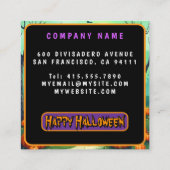 Halloween Spooky Cute Modern Collection スクエア名刺 (裏面)