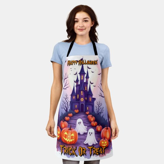 Halloween Spooky Cute Popular Collection エプロン (着用した状態)