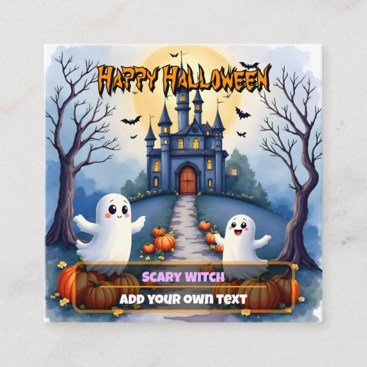 Halloween Spooky Cute Trendy Collection スクエア名刺 (正面)