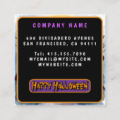 Halloween Spooky Cute Trendy Collection スクエア名刺 (裏面)