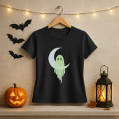 Halloween Spooky Ghost Dripping Moon  Tシャツ