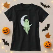 Halloween Spooky Ghost Dripping Moon  Tシャツ