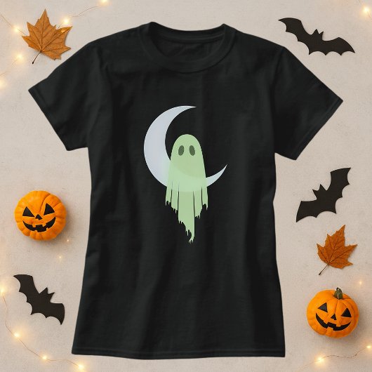 Halloween Spooky Ghost Dripping Moon  Tシャツ