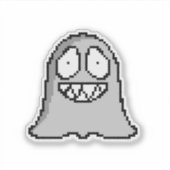 Halloween Spooky Ghost – Retro Pixel Art Style シール (正面)