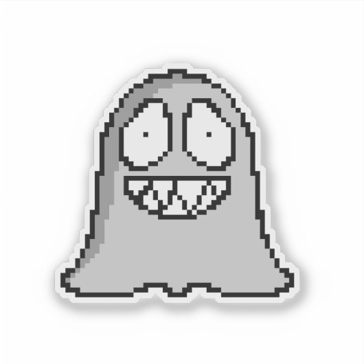 Halloween Spooky Ghost – Retro Pixel Art Style シール (正面)
