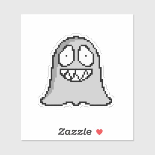 Halloween Spooky Ghost – Retro Pixel Art Style シール (シート)
