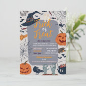 Halloween Spooky Ghosts Party Pumpkins Invite 招待状 (スタンド正面)