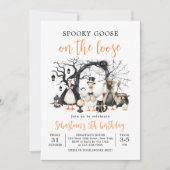 Halloween Spooky Goose Birthday Party 招待状 (正面)