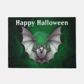 Halloween Spooky Grey Flying Bat Green Cave ドアマット (正面)