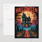 Halloween Spooky Haunted House Pumpkins          P ポストカード (正面/裏面)