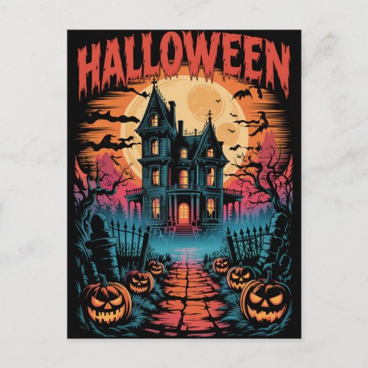 Halloween Spooky Haunted House Pumpkins          P ポストカード (正面)