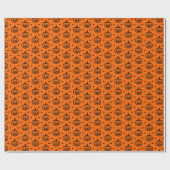 HALLOWEEN SPOOKY PUMPKINS BATS PATTERN ラッピングペーパー (フラット)