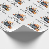 Halloween Spooky skull Pumpkin Bats Cauldron       ラッピングペーパー (角)