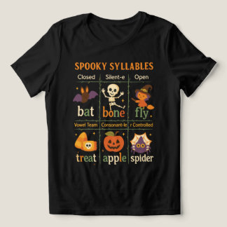 Halloween “Spooky Syllables” Poster – Fun Class トライブレンドＴシャツ