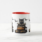 Halloween Spooky Witchy Cat Design Mug マグカップ (中央)