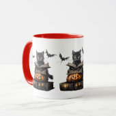 Halloween Spooky Witchy Cat Design Mug マグカップ (正面左)
